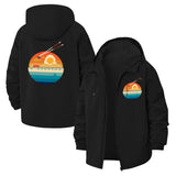Retro Sunset Jetstream Unisex Full-Zip Printed Waterproof Hooded Windbreaker