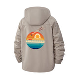 Retro Sunset Jetstream Unisex Full-Zip Printed Waterproof Hooded Windbreaker
