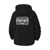 Boombox Graphic Unisex Full-Zip Printed Waterproof Hooded Windbreaker