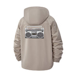 Boombox Graphic Unisex Full-Zip Printed Waterproof Hooded Windbreaker