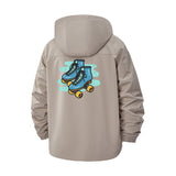 Roller Skate Graphic Unisex Full-Zip Printed Waterproof Hooded Windbreaker