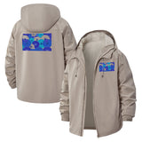 Botanical Shells Unisex Full-Zip Printed Waterproof Hooded Windbreaker