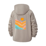 Abstract Landscape Unisex Full-Zip Printed Waterproof Hooded Windbreaker