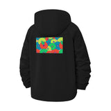 Geometric Floral Unisex Full-Zip Printed Waterproof Hooded Windbreaker