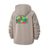 Geometric Floral Unisex Full-Zip Printed Waterproof Hooded Windbreaker