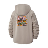Playful Quote Unisex Full-Zip Printed Waterproof Hooded Windbreaker