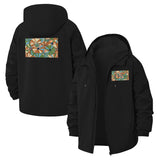Geometric Floral Unisex Full-Zip Printed Waterproof Hooded Windbreaker