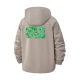 Geometric Botanical Unisex Full-Zip Printed Waterproof Hooded Windbreaker