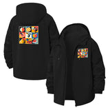 Modern Fruit Grid Unisex Full-Zip Printed Waterproof Hooded Windbreaker