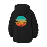 Tropical Sunset Unisex Full-Zip Printed Waterproof Hooded Windbreaker