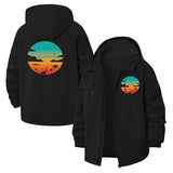 Tropical Sunset Unisex Full-Zip Printed Waterproof Hooded Windbreaker