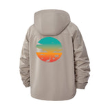 Tropical Sunset Unisex Full-Zip Printed Waterproof Hooded Windbreaker