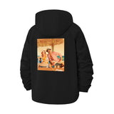 Vintage Beach Couple Unisex Full-Zip Printed Waterproof Hooded Windbreaker