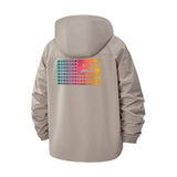 Retro Pixel Art Unisex Full-Zip Printed Waterproof Hooded Windbreaker