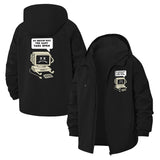Retro Computer Humor Unisex Full-Zip Printed Waterproof Hooded Windbreaker