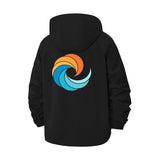 Abstract Swirl Unisex Full-Zip Printed Waterproof Hooded Windbreaker