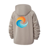 Abstract Swirl Unisex Full-Zip Printed Waterproof Hooded Windbreaker