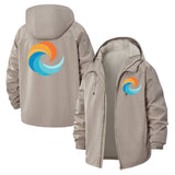 Abstract Swirl Unisex Full-Zip Printed Waterproof Hooded Windbreaker