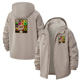 Retro Donut Art Unisex Full-Zip Printed Waterproof Hooded Windbreaker