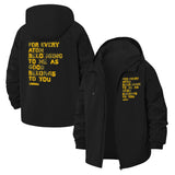 Typographic Quote Unisex Full-Zip Printed Waterproof Hooded Windbreaker