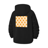 Geometric Cube Pattern Unisex Full-Zip Printed Waterproof Hooded Windbreaker