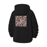 Botanical Leaf Pattern Unisex Full-Zip Printed Waterproof Hooded Windbreaker