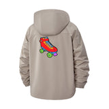 Retro Roller Skate Unisex Full-Zip Printed Waterproof Hooded Windbreaker