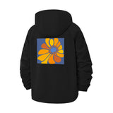 Bold Abstract Flower Unisex Full-Zip Printed Waterproof Hooded Windbreaker