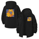 Bold Abstract Flower Unisex Full-Zip Printed Waterproof Hooded Windbreaker
