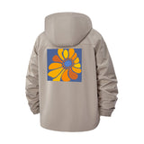 Bold Abstract Flower Unisex Full-Zip Printed Waterproof Hooded Windbreaker