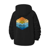 Sunshine Waves Unisex Full-Zip Printed Waterproof Hooded Windbreaker