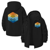 Sunshine Waves Unisex Full-Zip Printed Waterproof Hooded Windbreaker