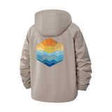 Sunshine Waves Unisex Full-Zip Printed Waterproof Hooded Windbreaker