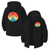 Retro Rocket Launch Unisex Full-Zip Printed Waterproof Hooded Windbreaker