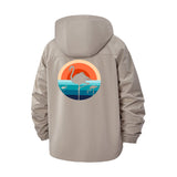 Flamingo Sunset Unisex Full-Zip Printed Waterproof Hooded Windbreaker