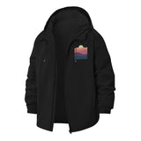 Sunset Waves Unisex Full-Zip Printed Waterproof Hooded Windbreaker