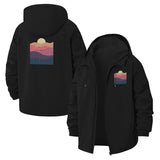Sunset Waves Unisex Full-Zip Printed Waterproof Hooded Windbreaker