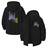 Geometric Shapes Unisex Full-Zip Printed Waterproof Hooded Windbreaker
