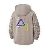 Geometric Shapes Unisex Full-Zip Printed Waterproof Hooded Windbreaker