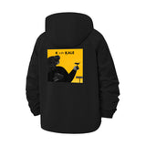 Alphabet Food Art Unisex Full-Zip Printed Waterproof Hooded Windbreaker