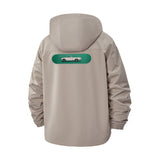 Vintage Car Graphic Unisex Full-Zip Printed Waterproof Hooded Windbreaker