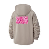 Abstract Floral Pattern Unisex Full-Zip Printed Waterproof Hooded Windbreaker