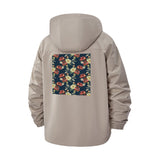 Vintage Floral Unisex Full-Zip Printed Waterproof Hooded Windbreaker