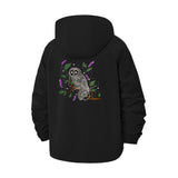 Mystical Owl Unisex Full-Zip Printed Waterproof Hooded Windbreaker