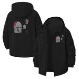 Backpack Graphic Unisex Full-Zip Printed Waterproof Hooded Windbreaker