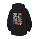 Abstract Animal Shapes Unisex Full-Zip Printed Waterproof Hooded Windbreaker