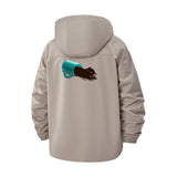 Cute Capybara Coffee Mug Unisex Full-Zip Printed Waterproof Hooded Windbreaker