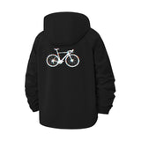 Cycling Motif Unisex Full-Zip Printed Waterproof Hooded Windbreaker