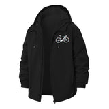 Cycling Motif Unisex Full-Zip Printed Waterproof Hooded Windbreaker