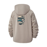 Shark Ocean Scene Unisex Full-Zip Printed Waterproof Hooded Windbreaker